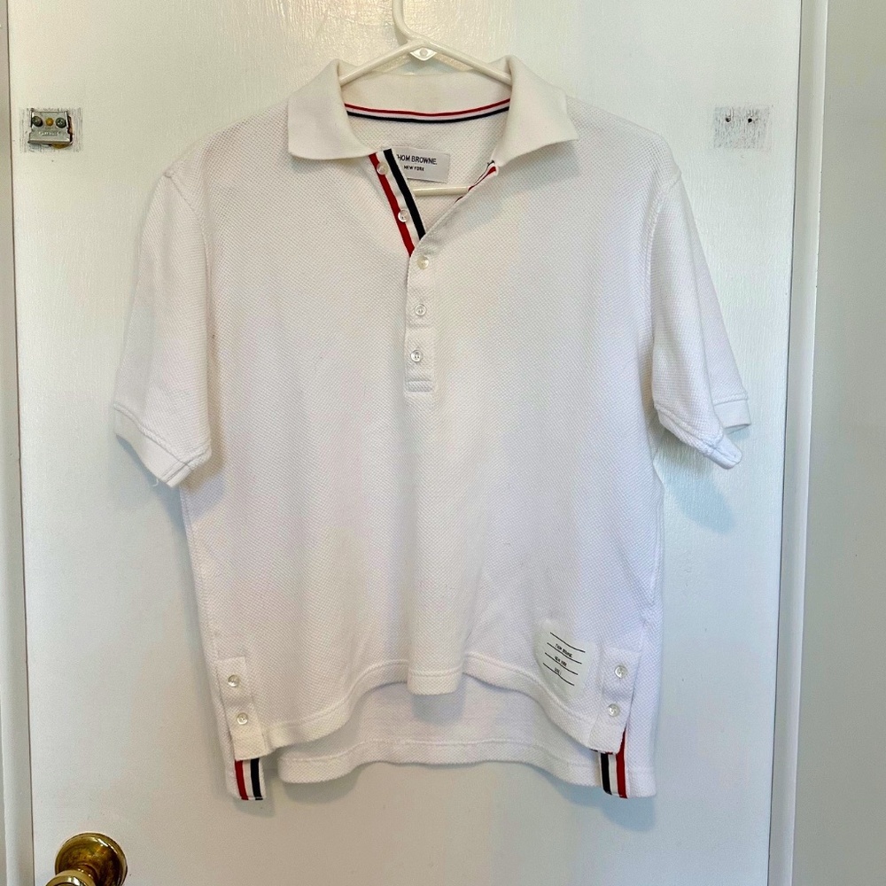 Thom Browne men's white polo shirt (S)